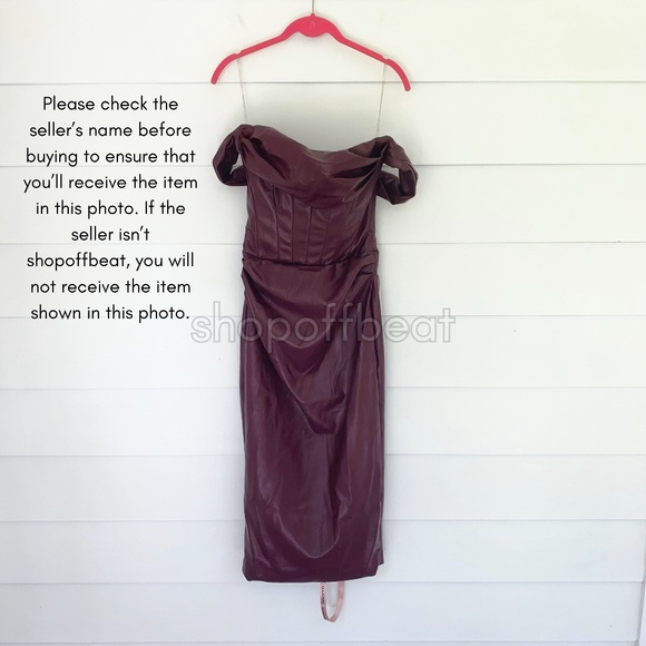 NEW House of CB Raven Vegan Leather Dress Mulberry Medium - Picture 14 of 16